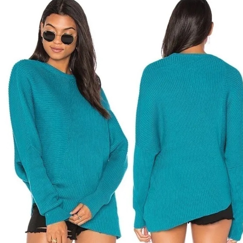 Free People Downtown Asymmetrical Ribbed Sweater